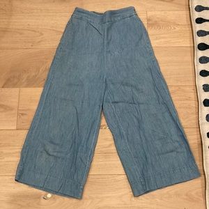 Madewell denim linen wide leg panel
